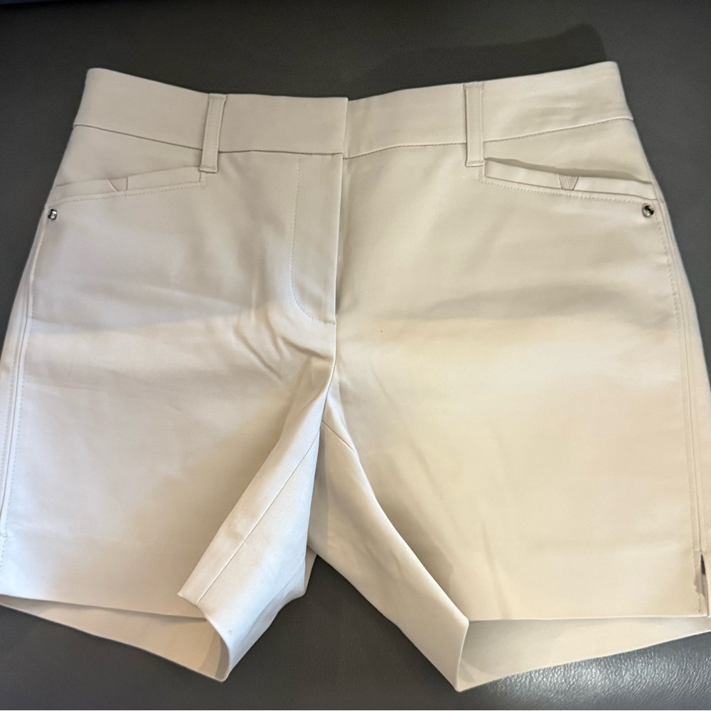 White House Black Market 5 inch Khaki Shorts - Picture 3 of 5